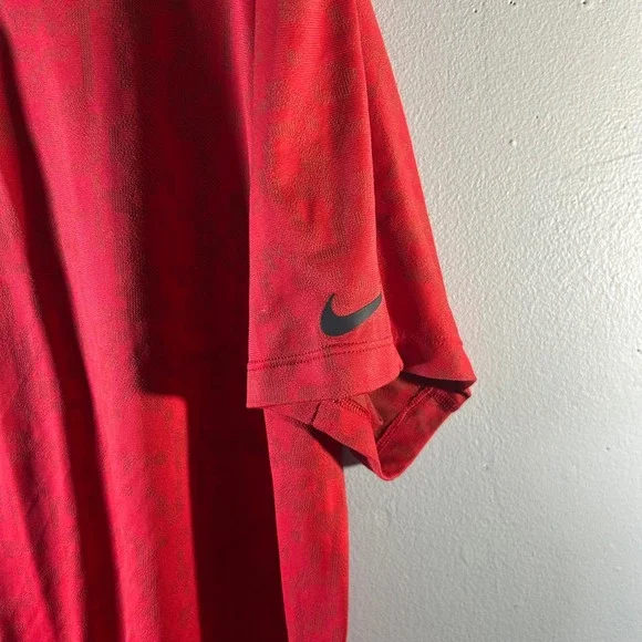 Nike Tiger Woods Dri Fit Performance Golf Polo Shirt Mens XL Red Camo - Picture 6 of 7